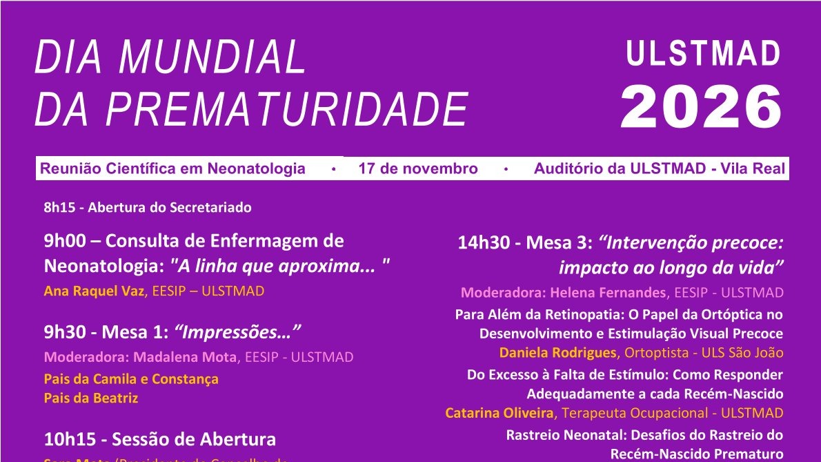 4ª Reunião Científica em Neonatologia da ULSTMAD
